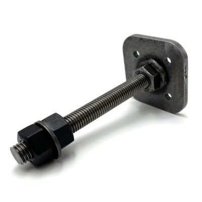 Center plate concrete anchor bolts installed to strengthen concrete foundation connections