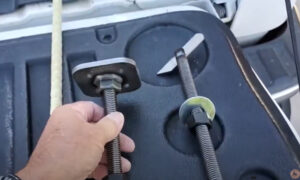 Anchor bolts reinforcing home framing in a high-wind zone foundation