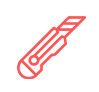 Red utility knife icon