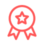 Star ribbon icon showing product confidence